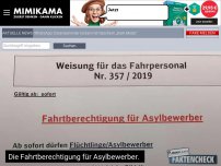 Bild zum Artikel: Die Fahrtberechtigung für Asylbewerber