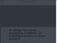 Bild zum Artikel: 87-jährige Frau strickt monatelang 75 Mützen, um bedürftigen Kindern im Winter zu helfen