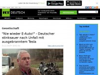 Bild zum Artikel: 'Nie wieder E-Auto!' - Deutscher nach Unfall stinksauer mit ausgebranntem Tesla