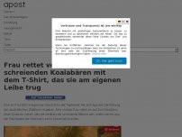 Bild zum Artikel: Frau rettet versengten und schreienden Koalabären mit dem T-Shirt, das sie am eigenen Leibe trug