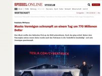 Bild zum Artikel: Peinliche Panzerglas-Panne: Musk verliert 770 Millionen Dollar an einem Tag