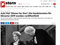 Bild zum Artikel: 'Cheerio, Miss Sophie!': Acht Mal 'Dinner for One': Die Sendetermine für Silvester 2019 wurden veröffentlicht