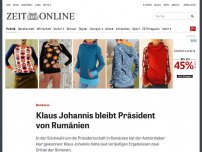 Bild zum Artikel: Rumänien: Klaus Johannis bleibt Präsident von Rumänien