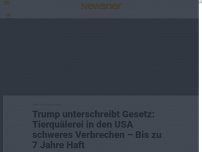 Bild zum Artikel: Trump unterschreibt Gesetz: Tierquälerei in den USA schweres Verbrechen – Bis zu 7 Jahre Haft