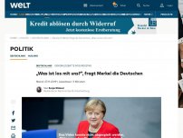 Bild zum Artikel: „Was ist los mit uns?', fragt Merkel die Deutschen
