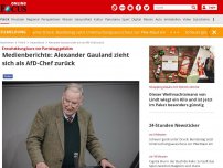 Bild zum Artikel: Entscheidung kurz vor Parteitag gefallen - Medienbericht: Alexander Gauland zieht sich als AfD-Chef zurück