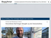 Bild zum Artikel: TV-Star bei Ministerium in Bonn: Tierschützer Ralf Seeger übergibt 95.000 Unterschriften