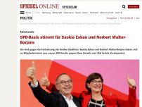 Bild zum Artikel: Parteivorsitz: SPD-Mitglieder stimmen für Saskia Esken und Norbert Walter-Borjans als Parteichefs