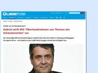 Bild zum Artikel: Gabriel wirft SPD 'Überhandnehmen von Themen wie Schwulenrechte' vor