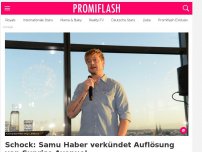 Bild zum Artikel: Schock: Samu Haber verkündet Auflösung von Sunrise Avenue!