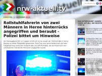 Bild zum Artikel: Rollstuhlfahrerin von zwei Männern in Herne hinterrücks angegriffen und beraubt - Polizei bittet um Hinweise