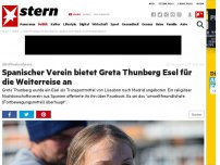 Bild zum Artikel: UN-Klimakonferenz : Spanischer Verein bietet Greta Thunberg Esel für die Weiterreise an