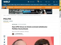 Bild zum Artikel: Nach SPD-Votum ist Scholz erstmals beliebtester Politiker Deutschlands