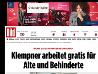 Bild zum Artikel: Damit's im Winter warm ist - Klempner arbeitet gratis für Alte und Behinderte