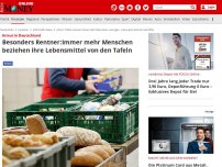 Bild zum Artikel: Armut in Deutschland - Besonders Rentner: Immer mehr Menschen beziehen ihre Lebensmittel von den Tafeln