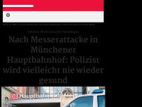 Bild zum Artikel: Nach Messerattacke in Münchener Hauptbahnhof: Polizist wird vielleicht nie wieder gesund