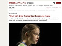 Bild zum Artikel: Umweltaktivistin: 'Time' kürt Greta Thunberg zur Person des Jahres 
