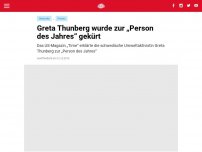 Bild zum Artikel: Greta Thunberg wurde zur „Person des Jahres“ gekürt