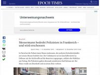 Bild zum Artikel: Messermann bedroht Polizisten in Frankreich – und wird erschossen