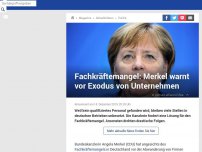 Bild zum Artikel: Fachkräftemangel: Merkel warnt vor Exodus von Unternehmen