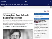 Bild zum Artikel: Schauspieler Gerd Baltus in Hamburg gestorben