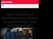 Bild zum Artikel: Greta Thunberg in überfülltem Zug auf dem Weg nach Hause