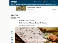 Bild zum Artikel: Grüne fordern Klima-Aufpreis für Fleisch