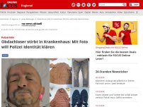 Bild zum Artikel: Polizei Köln - Obdachloser stirbt in Krankenhaus: Mit Foto will Polizei Identität klären