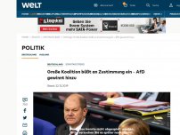 Bild zum Artikel: Große Koalition büßt an Zustimmung ein – AfD gewinnt hinzu