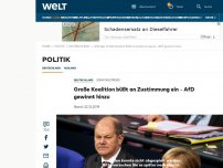 Bild zum Artikel: Große Koalition büßt an Zustimmung ein – AfD gewinnt hinzu