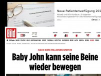 Bild zum Artikel: Nach Zwei-Millionen-Spritze - Baby John kann seine Beine wieder bewegen