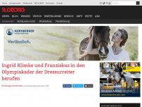 Bild zum Artikel: Ingrid Klimke und Franziskus in den Olympiakader der Dressurreiter berufen