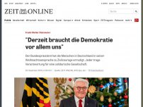 Bild zum Artikel: Frank-Walter Steinmeier: 'Derzeit braucht die Demokratie vor allem uns'