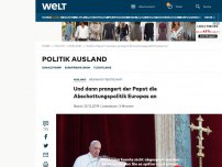Bild zum Artikel: Und dann prangert der Papst die Abschottungspolitik Europas an