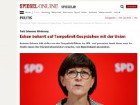 Bild zum Artikel: Trotz Scheuers Ablehnung: Esken beharrt auf Tempolimit-Gesprächen mit Union