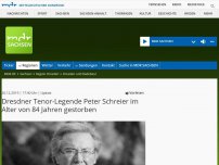 Bild zum Artikel: Tenor-Legende Peter Schreier ist tot