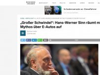 Bild zum Artikel: „Großer Schwindel“: Hans-Werner Sinn räumt mit Mythos über E-Autos auf