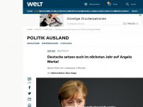 Bild zum Artikel: Deutsche setzen auch im nächsten Jahr auf Angela Merkel
