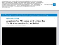 Bild zum Artikel: „Unfassbare Tragödie“: Flammeninferno im Krefelder Zoo - alle Tiere im Affenhaus verendet