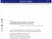 Bild zum Artikel: Flensburg: Mann wurde bei Streit mit dunkelhäutigen Männern erstochen