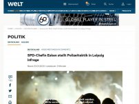 Bild zum Artikel: SPD-Chefin Esken stellt Polizeitaktik in Leipzig infrage