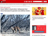 Bild zum Artikel: Hilfe für Opfer der Brände - Feuer-Hölle in Australien: Hollywood-Star Chris Hemsworth spendet eine Million Dollar