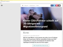 Bild zum Artikel: Kölner CDU-Politiker schießt auf 20-Jährigen - Parteispitze äußert sich
