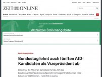 Bild zum Artikel: Bundestagspräsidium: Bundestag lehnt auch fünften AfD-Kandidaten als Vizepräsident ab