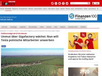 Bild zum Artikel: Stellenanzeige verrät Autobauer - Unmut gegen Gigafactory wächst: Nun will Tesla polnische Mitarbeiter anwerben