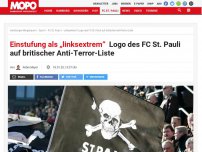 Bild zum Artikel: Einstufung als „linksextrem“: Logo des FC St. Pauli auf britischer Anti-Terror-Liste