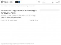 Bild zum Artikel: Elektroautos taugen nicht als Streifenwagen für Bayerns Polizei