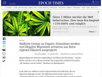 Bild zum Artikel: Ungarn: Einwohner werden von illegalen Migranten zeitweise aus ihren eigenen Häusern ausgesperrt