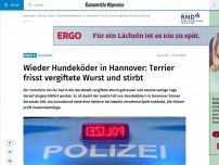 Bild zum Artikel: Wieder Hundeköder in Hannover: Terrier frisst vergiftete Wurst und stirbt