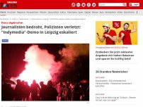 Bild zum Artikel: Demo abgebrochen - Steine, Flaschen, Pyro: 13 verletzte Polizisten bei Linken-Demo in Leipzig